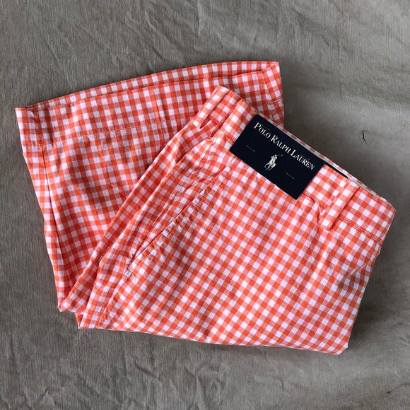 Polo Ralph Lauren Other - POLO Ralph Lauren Orange/White Gingham Shorts - 36